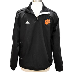 Vintage Adidas "Clemson Tiger" Black/White Embroidered 1/4 Zip Pullover